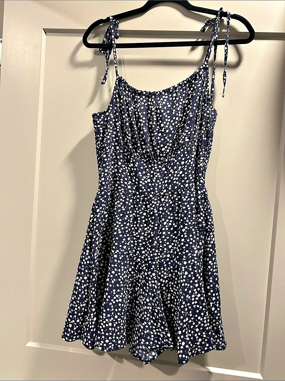 Floral Mini Dress in Blue & White Like New